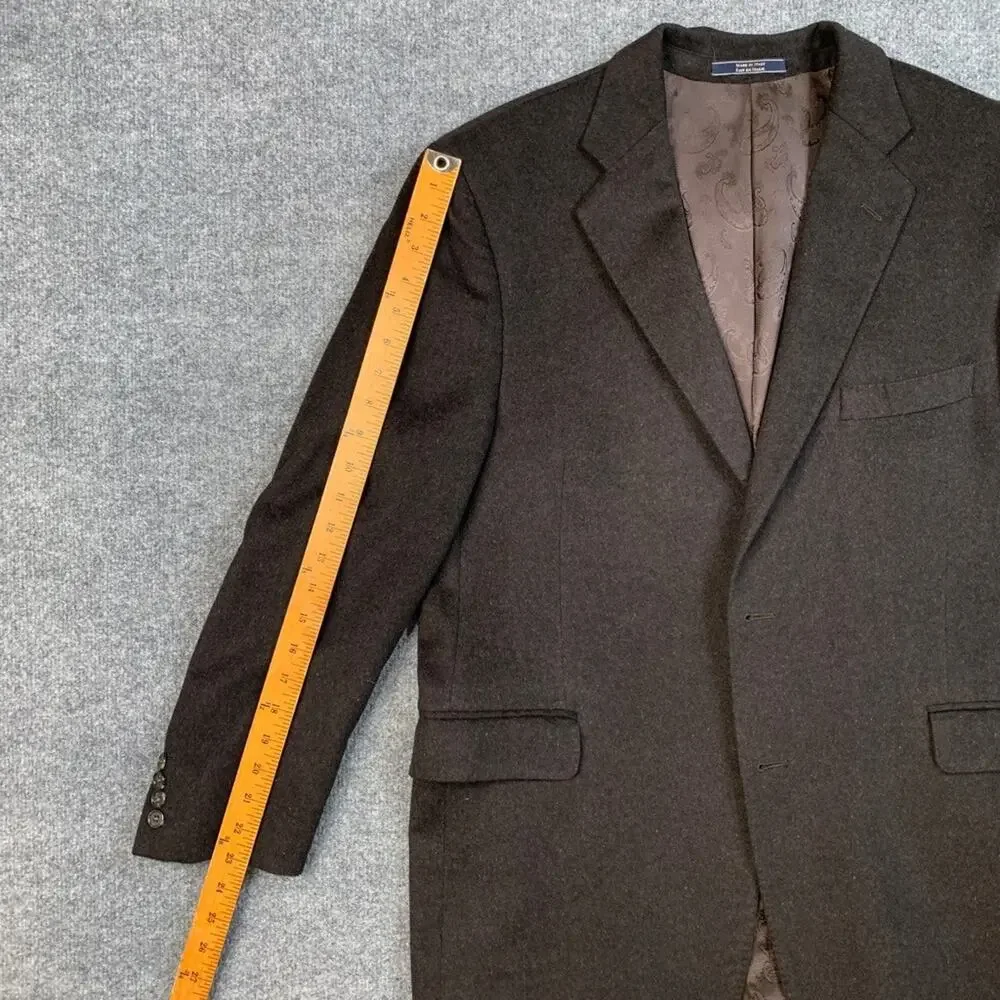 Arnold Brant Blazer Mens 44 Dark Brown Colombo Cashmere and Mink Paisley Jacket